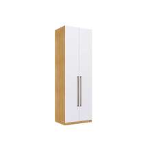 Guarda-Roupa Solteiro Infinity com Cabideiros 2 Portas Savana e Branco