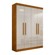 Guarda-Roupa Solteiro Malibu 4 Portas Imbuia e Off White