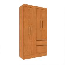 Guarda-Roupa Solteiro Oregon I 4 Portas 2 Gavetas Cinamomo