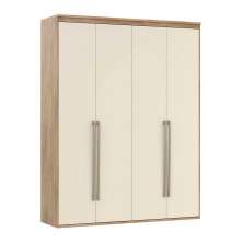 Guarda-Roupa Solteiro Originale 4 Portas 3 Gavetas Carvalho e Off White 179 cm