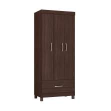 Guarda-Roupa Solteiro Prince 3 Portas 1 Gaveta Café