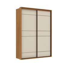 Guarda-Roupa Solteiro Qualitá 100% MDF 2 Portas 3 Gavetas Freijó e Off White