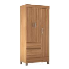 Guarda-Roupa Solteiro Wind 3 Portas 2 Gavetas Amêndola