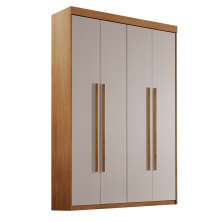 Guarda-Roupa Solteiro Xangai 4 Portas 2 Gavetas Imbuia e Off White