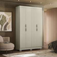 Guarda-Roupa Solteiro York 4 Portas 2 Gavetas Off White