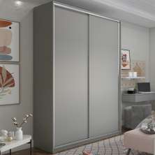 Guarda-Roupa Solteiro Zermatt 100% MDF 2 Portas 3 Gavetas Cinza