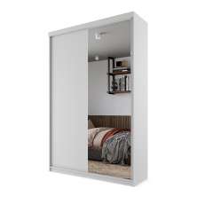 Guarda-Roupa Solteiro com 1 Espelho Geneve 2 Portas 2 Gavetas Branco