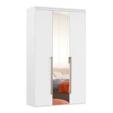 Guarda-Roupa Solteiro com Espelho Originale 3 Portas 3 Gavetas Branco 134 cm