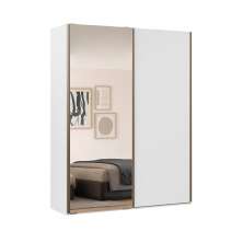 Guarda-Roupa Solteiro com Espelho Raffinato 100% MDF 2 Portas Branco