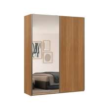 Guarda-Roupa Solteiro com Espelho Raffinato 100% MDF 2 Portas Freijó