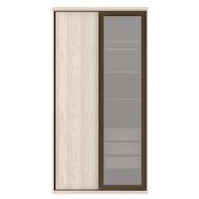 Guarda-Roupa Solteiro com Espelho Reflecta Elite I 2 Portas 3 Gavetas Marrom e Bege