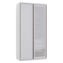 Guarda-Roupa Solteiro com Espelho Reflecta Elite II 2 Portas 3 Gavetas Branco