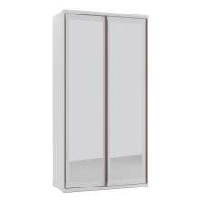 Guarda-Roupa Solteiro com Espelho Reflecta Elite III 2 Portas 3 Gavetas Branco