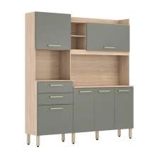 Kit de Cozinha Select 6 Portas 2 Gavetas Avena e Menta