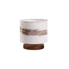 Luminária Natural Raiz Papel de Fibras Branca e Marrom 18 cm