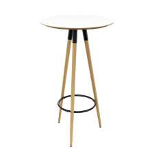 Mesa Bistrô Redonda com Tampo MDF Rio Branca 60 cm