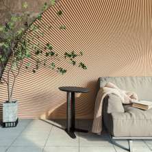 Mesa Lateral Oval Simon Preta