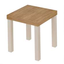 Mesa Lateral Quadrada UP Carvalho e Off White