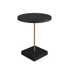 Mesa Lateral Redonda Complementos Nero e Dourada 52x45 cm