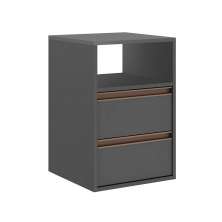 Mesa de Cabeceira Calha 2 Gavetas Titânio