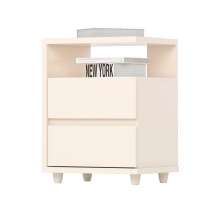 Mesa de Cabeceira Campeche 2 Gavetas Off White