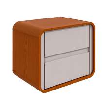 Mesa de Cabeceira Loop 2 Gavetas Frassino e Off White