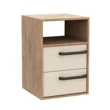 Mesa de Cabeceira Originale 2 Gavetas Carvalho e Off White