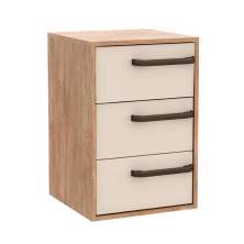Mesa de Cabeceira Originale 3 Gavetas Carvalho e Off White