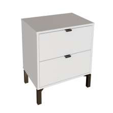 Mesa de Cabeceira Queens 2 Gavetas Branca