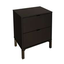 Mesa de Cabeceira Queens 2 Gavetas Preta