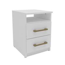 Mesa de Cabeceira Veneza 2 Gavetas Branca