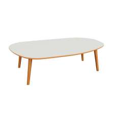 Mesa de Centro Ôrganica Rivor 100% MDF Off White e Freijó