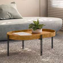 Mesa de Centro Oval Mônaco Flex Nature e Tauari