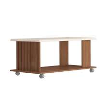 Mesa de Centro Retangular Mila Cinamomo e Off White