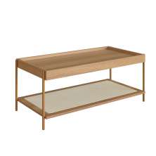 Mesa de Centro Retangular Oslo Hanover e Dourada