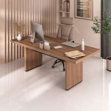 Mesa de Escritório Iver Nogal e Preta