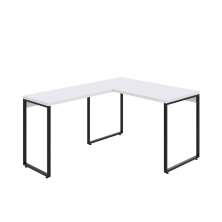 Mesa de Escritório em L Kuadra Branca e Preta 150x120 cm