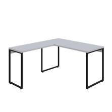 Mesa de Escritório em L Kuadra Branca e Preta 150x135 cm