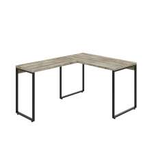 Mesa de Escritório em L Kuadra Carvalho e Preta 150x120 cm