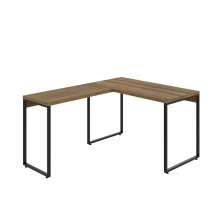 Mesa de Escritório em L Kuadra Mel e Preta 150x120 cm