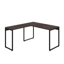 Mesa de Escritório em L Kuadra Nogal e Preta 150x135 cm