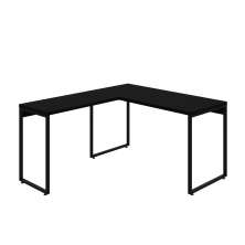 Mesa de Escritório em L Kuadra Preta 150x135 cm