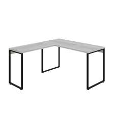 Mesa de Escritório em L Kuadra Snow e Preta 150x135 cm