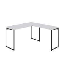 Mesa de Escritório em L Studio Branca e Preta 135x140 cm