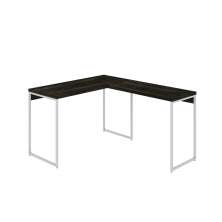 Mesa de Escritório em L Studio Carvalho Dark e Branca 120x140 cm