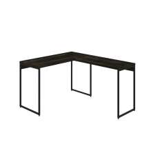 Mesa de Escritório em L Studio Carvalho Dark e Preta 120x140 cm