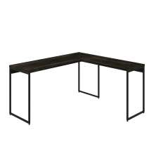 Mesa de Escritório em L Studio Carvalho Dark e Preta 150x140 cm