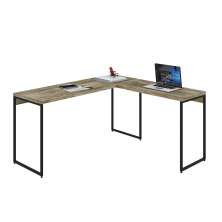 Mesa de Escritório em L Studio Carvalho e Preta 150x140 cm