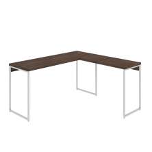 Mesa de Escritório em L Studio Nogal e Branca 150x140 cm