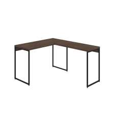Mesa de Escritório em L Studio Nogal e Preta 120x140 cm